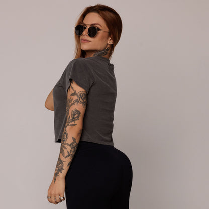 Camisa corta gris
