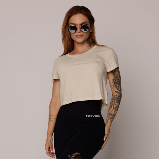 Camisa corta beige