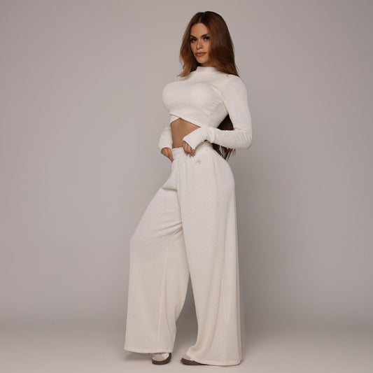 Conjunto blanco - Blusa manga larga