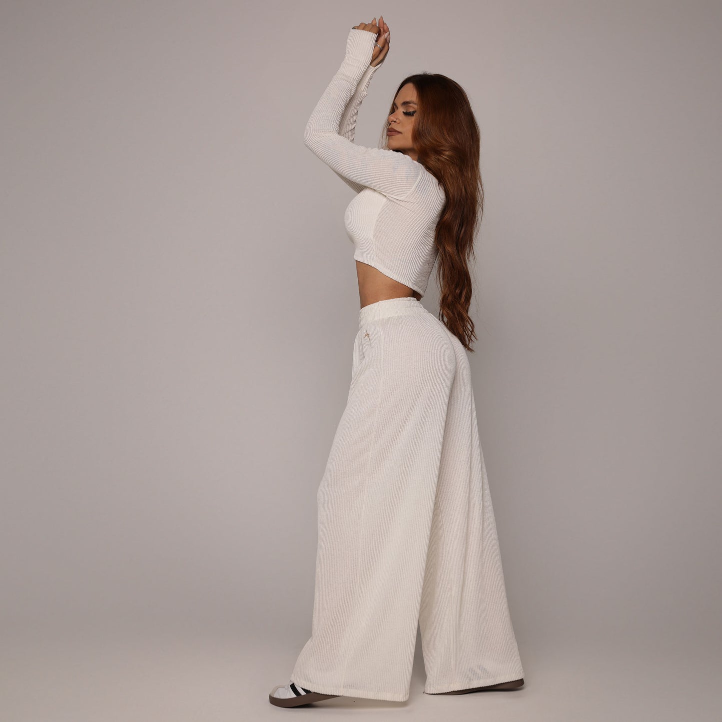 Conjunto blanco - Blusa manga larga